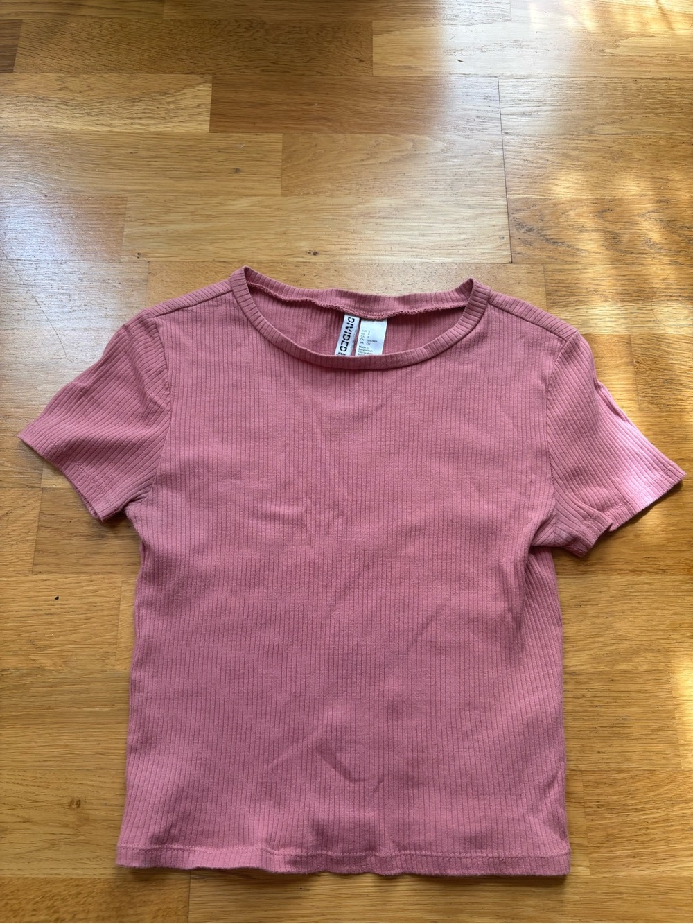 H&M Ribbed Crop Tee - Dusty Rose